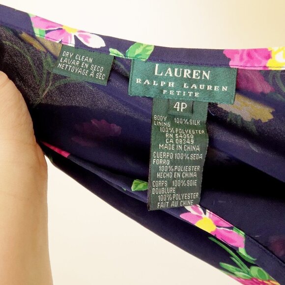 silk midi skirt vintage 90s y2k 2000s floral preppy classic minimalist - Picture 3 of 8